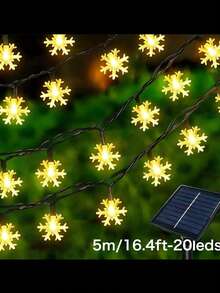 Solar Snowflake String Lights, 5m 20leds / 7m 50leds /12m 100leds Christmas Decorations, Multicolor 8 Lighting Modes, Outdoor Waterproof Garden Festive Decor, Romantic Atmosphere, For Courtyard, Patio, Holiday, Party, Christmas Tree Decoration - Snowflake - View 19