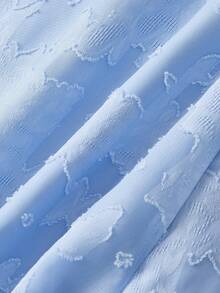 SHEIN MOD 女士时尚蓝色抹胸系带连体裤，夏季 - 淺藍色 - 查看 8