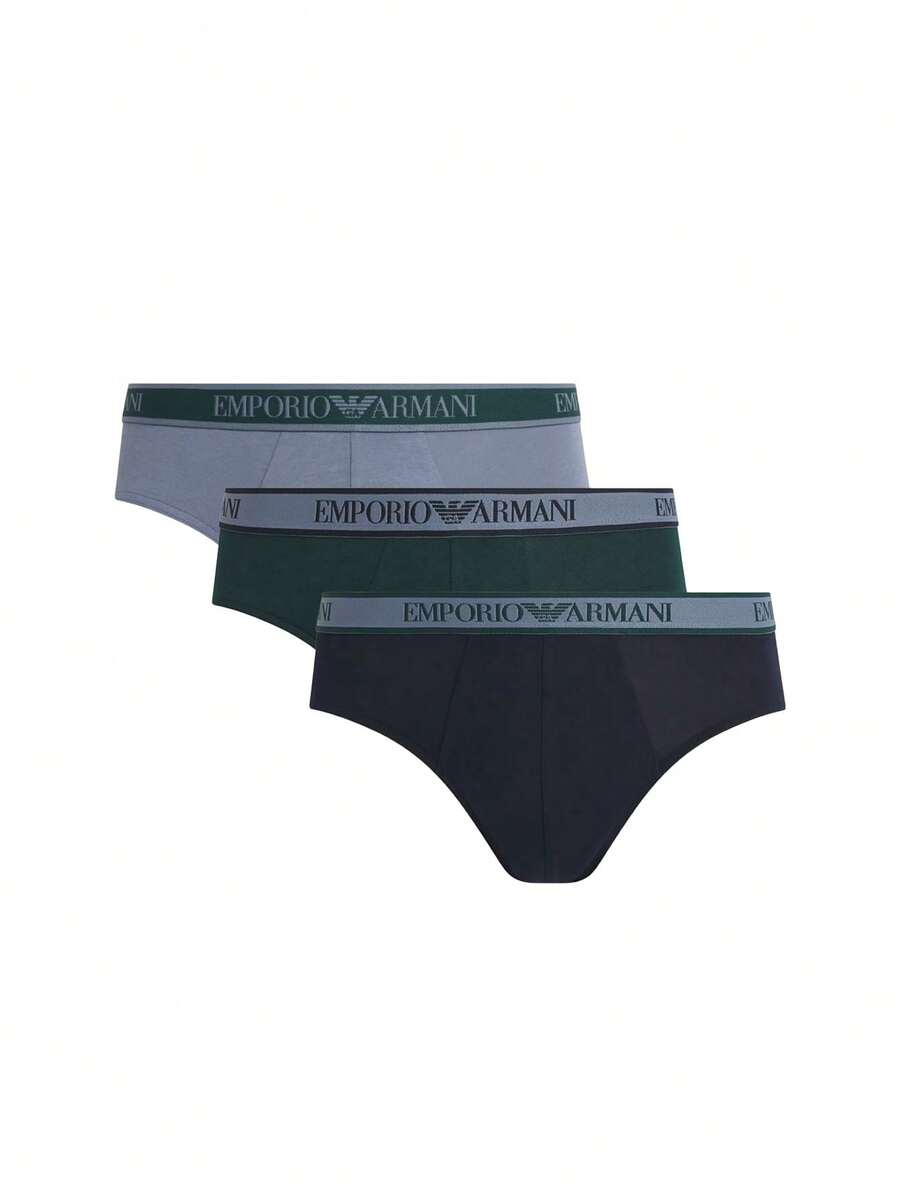 Armani 3 Pack Men's Trunks - Blue - View 1