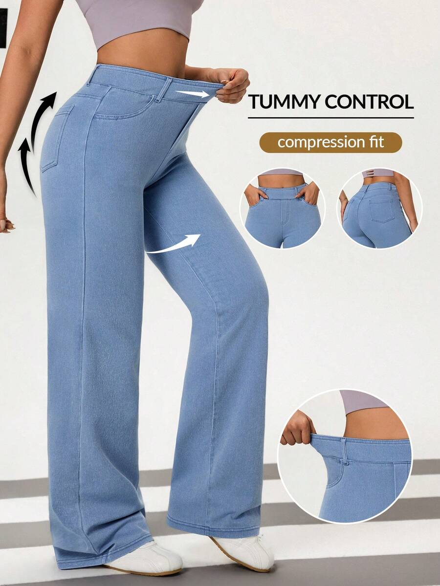 Flexra Tall Women's Casual Loose Fit Jeans With Pockets - Light Wash - View 1