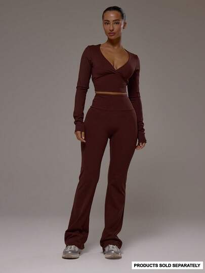 Musera Sport Curved Back Waistband Mid Rise Flared Active Leggings Only Sport Workout Gym Pilates Fitness Daily Casual