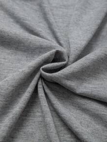 SHEIN Franclia 女士休闲纯色长袖宽松弧形下摆轻薄外套，适合居家穿着 - 灰色 - 查看 7