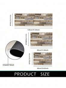 SHEIN 1 件木纹柔软舒适厨房垫，防水防油入口门垫，易于清洁吸水耐用卧室床边地毯，适用于客厅走廊浴室洗衣房装饰 - 彩色 - 查看 16