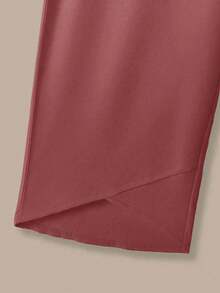 Linhara 大码女装夏季休闲日常圆领印花短袖上衣和松紧腰裤两件套 - 粉色 - 查看 3