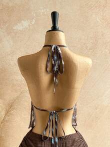 Soleia Women's Summer Beach Vacation Backless Halter Neck Camisole - Multicolor - View 2