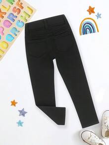 Jeans niña casual para uso diario estilo moderno temporada primavera verano y otoño - Negro - Ver 3