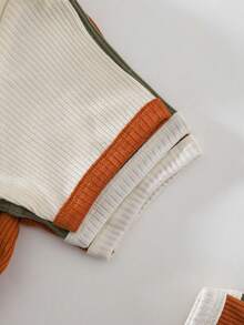 THE HAPPY LOOK 6件套男童撞色针织柔软圆领短袖上衣和松紧腰短裤 - 綠色 - 查看 5