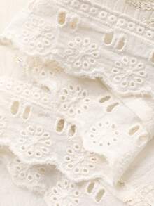 DAZY Women's Lightweight Floral Embroidered Drop Shoulder Hooded Jacket, Summer - White - View 9