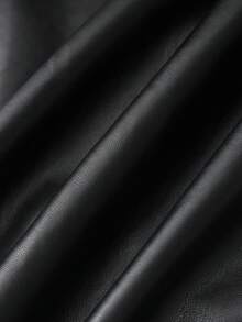 GlowEve 女士优雅亮片仿皮拼接褶皱修身V领连衣裙，显瘦版型，秋冬款 - 彩色 - 查看 3