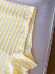 Sparklyn 2pcs/Set Teen GirlBeach Vacation Style Knitted Patchwork Fabric With Star Decor, Suitable For Outing, Vacation, Travel - Yellow - View 6