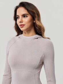 OutZeal Women Sports Hoodie Camping Hiking Soft Stretchy Long Sleeve Slim-Fit Active Tops - Grey - View 10