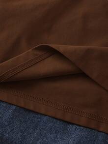 Manfinity Joysei Grey-Brown Standard Size Men's Casual Slim Fit Short Sleeve T-Shirt - Brown - View 4