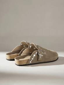 Solecia Women's Slip-On Flat Shoes Soft Leather Comfortable Commuter Versatile Style - Khaki - View 4