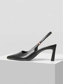 Mnmlis Women's Pointed Toe Fashion Backless High Heel Pumps For Daily Wear - Black - View 1