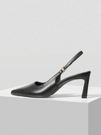 Mnmlis Women's Pointed Toe Fashion Backless High Heel Pumps For Daily Wear