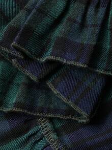FRIFUL Women's Plaid Minimalist Casual Skirt - Navy Blue - View 7