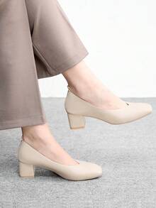 CUCCOO BIZCHIC Women's Pointed Toe Versatile Fashion High Heels For Daily Wear - Apricot - View 1