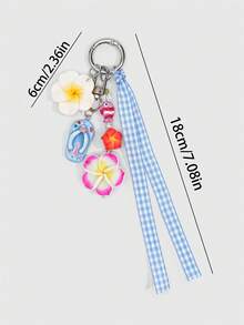 ROMWE Fairycore 1 Mặt dây chuyền tua rua hình đảo mùa hè, Móc khóa hình sao biển và hoa thủ công, Dây chuyền hạt hoa hướng dương, Móc khóa ngày lễ - B - Xem 2