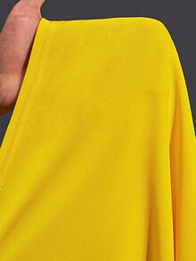 Slaydiva 2026春夏新款音乐节、复活节、圣帕特里克节、西部风、游牧风、生日派对、毕业典礼、大学、学生、日常休闲、百搭基础款、休闲、邮轮旅行、海滩、日光浴、爆款、街头风、婚礼宾客波西米亚风、通勤、早午餐、极简基础款、Y2K街头风、畅销款、日常约会、机场V领收腰A字娃娃裙 - 黄色 - 黃色 - 查看 8