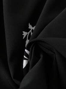 EMERY ROSE Bộ đồ 2 món cỡ lớn gồm áo tay phồng và quần ống đứng, họa tiết hoa nhí, trang phục thường ngày thoải mái cho nữ. - màu đen - Xem 5