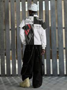 NEON BLANC 男士简约印花长袖休闲衬衫 - 黑與白 - 查看 3