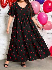 SHEIN CURVE+ CURVE PLUS /Ngày Valentine/Đầm maxi cỡ lớn dành cho kỳ nghỉ biển, nghỉ dưỡng, phong cách Boho, mùa hè/đồng quê/trang phục đi biển/trang phục đi biển/đồ đi biển - Nhiều màu - Xem 9
