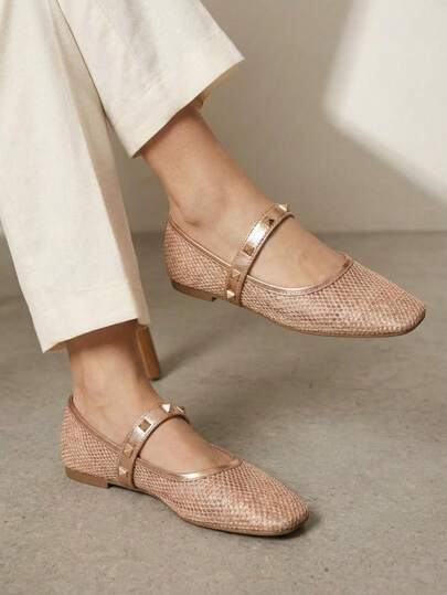 Bailarinas de red de mujer planas con estoperoles zapatos estilo mary jean de meter destalonados estilo lolita casuales  suela antideslizante acojinadas  para fiestas  preppy elegantes lujo  casuales woman shoes mujer Willows