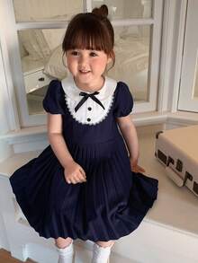 DAZY Toddler Girls' Pleated Knit Dress, Formal Outfit - Blue - View 6