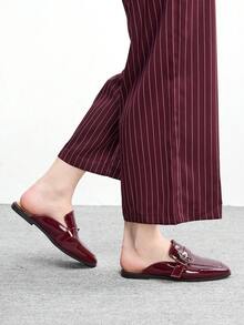 CUCCOO BIZCHIC Giày bệt nữ thời trang, đa năng, dễ xỏ chân, thích hợp cho dịp Giáng sinh - Màu Đỏ Sâu - Xem 2