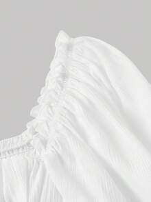 SHEIN MOD Áo kiểu nữ tay phồng màu trơn thanh lịch, mùa xuân/hè, áo kiểu sang trọng cho nữ, ngày lễ, kiểu công chúa, áo kiểu trang trọng, kiểu cướp biển, kiểu Victoria, cổ điển, vintage, lễ hội, tiệc vườn, hẹn hò, dã ngoại, tiệc tùng, dạ hội, phong cách Boho, kiểu miền Tây, áo corset trắng, phong cách Cottagecore - trắng - Xem 7