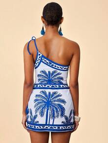 Travachic 女士度假沙滩椰树印花泳衣套装 - 彩色 - 查看 2