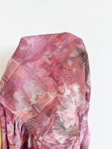 Soleia 女款花卉掛脖繫帶上衣，波希米亞風夏季度假上衣，極簡印花，適合約會與音樂節 - 彩色 - 查看 6