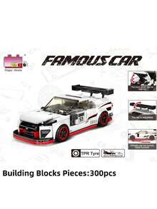 MINKOJA 白色和红色赛车积木 - 可动部件和TPR轮胎套件，适合爱好者（零件数量：300块） - 彩色 - 查看 5