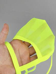 1pc Fashionable Charming Yellow Hollow Mesh Sexy Briefs For Men - Yellow - View 4