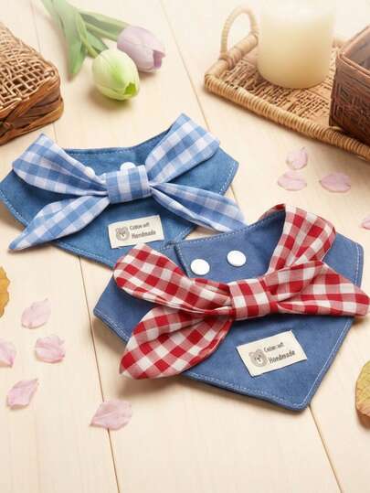 PETSIN Cute Cat And Dog Pet Scarves, Drool Towels, Triangular Puppy Plush Toys, Teddy Bears, Home And Garden Decorations, Pet Supplies