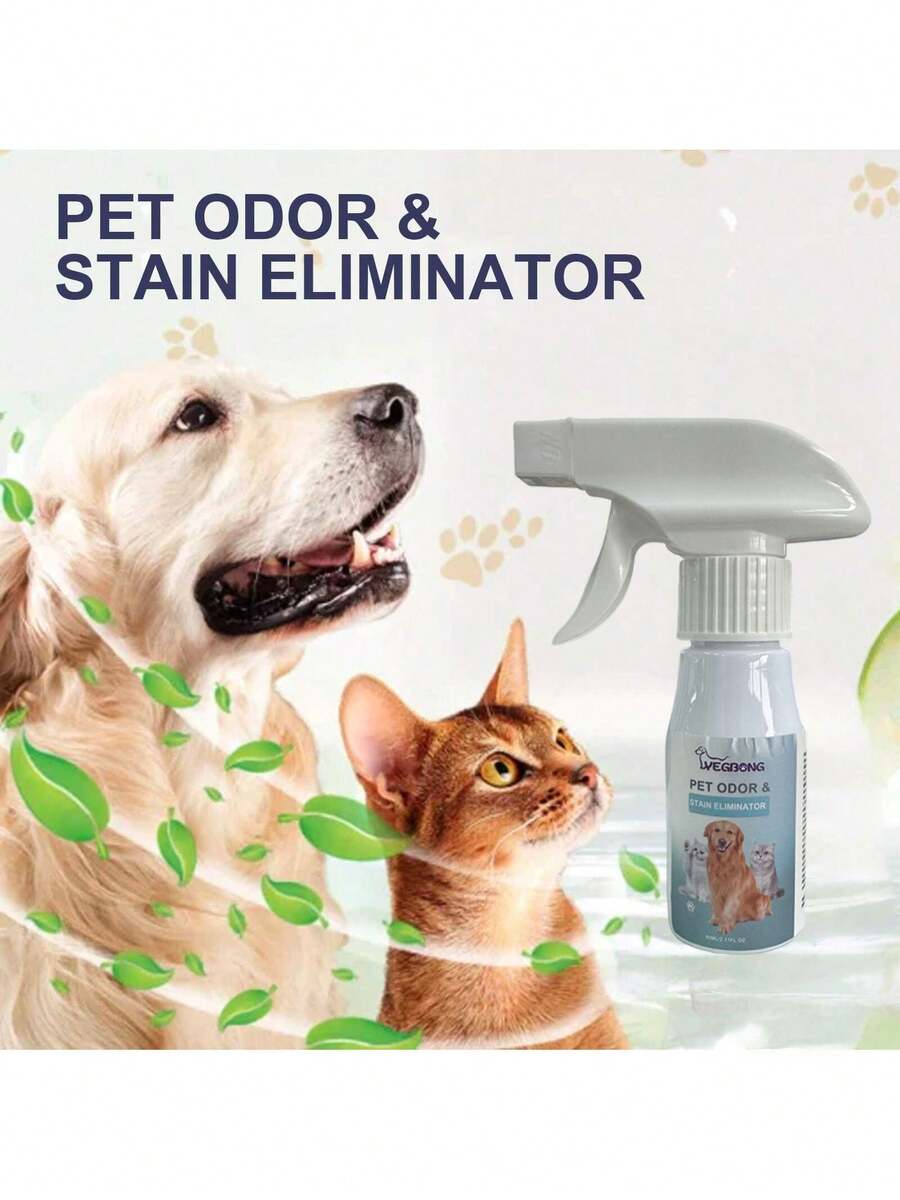 1瓶/2瓶 60毫升 宠物除臭喷雾，空气清新剂喷雾，猫狗清洁，除臭除味剂，适合有宠物的家庭。 - 彩色 - 查看 1