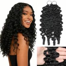 Jerry Curly Human Crochet Hair In 100% Remy Human Hair Feather Line Crochet Hair Braids Salon Silky Seamless Invisible Natural Black Color For Thin Hair Woman Micro Pre Looped Crochet Human Hair Extensions - Multicolor - View 80