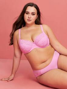 LUVLETTE 大码文胸和无钢圈文胸 - 西瓜粉 - 查看 6
