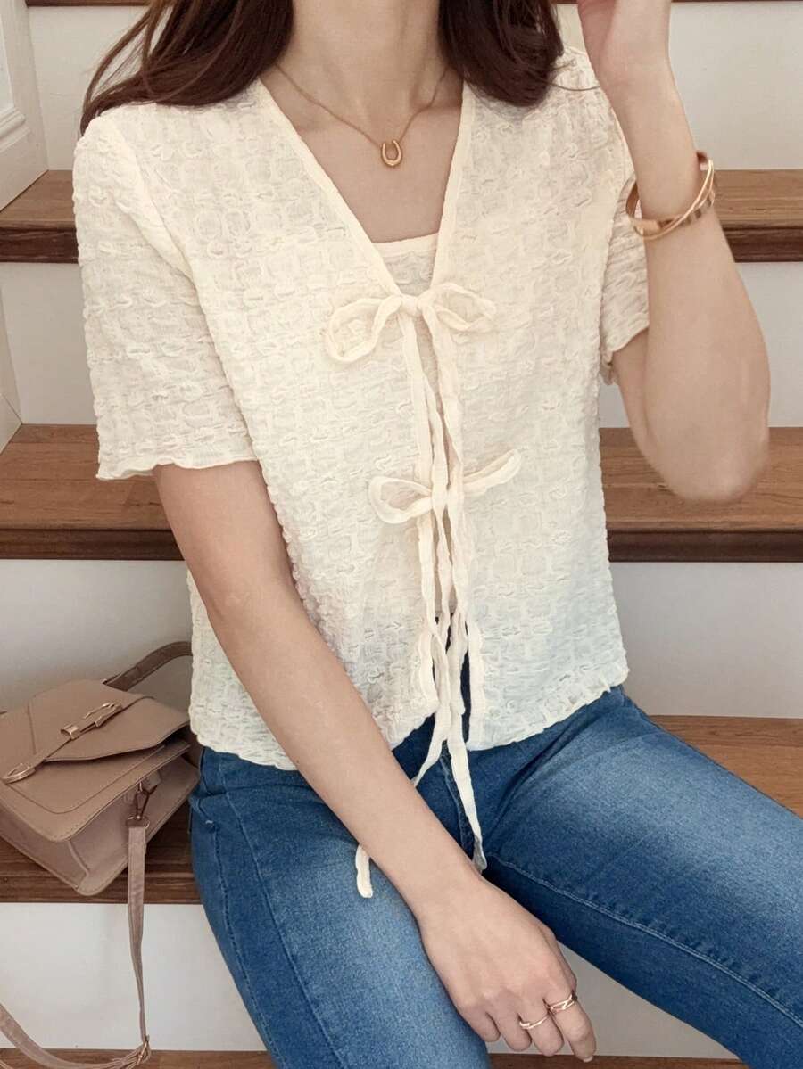 FRIFUL Women's Fashion Camisole & Jacket 2 Pieces Set, Summer - White - View 1