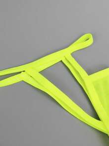 1pc Fashionable Charming Yellow Hollow Mesh Sexy Briefs For Men - Yellow - View 8