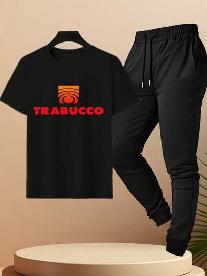 Hombre002y006 Conjunto de Camiseta y Pantalón Casual para Hombre: Estilo Urbano, Cómodo de Llevar Tela suave y transpirable, confort total sin calor. Perfecto para paseos, reuniones y actividades al aire libre. Corte ajustado, diseño minimalista para cualquier ocasión.