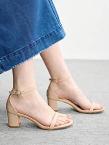 CUCCOO BIZCHIC Simple And Generous, Fashionable And Versatile, Casual Workplace Commuter Women's High-Heeled Sandals Spring Shoes - Apricot - View 6