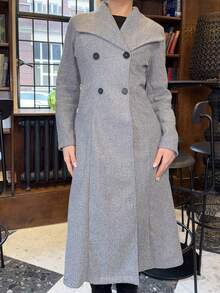 Bethéva 人字紋雙排扣大衣 - 灰色 - 查看 3