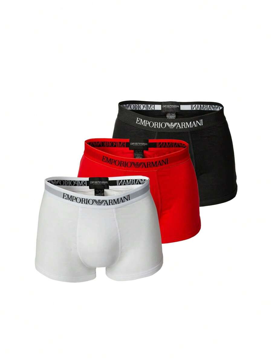 Armani 3 Pack Men's Boxer Briefs - white/red/black - 查看 1