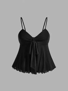 SHEIN MOD Bộ 2 áo hai dây nữ in hoa và màu trơn, kiểu babydoll, áo dễ thương, áo nơ, áo mùa hè, áo mùa xuân, áo thanh lịch, áo đi chơi, áo lưới, áo dự tiệc trà, áo nữ dễ thương, áo đi nghỉ mát, áo đi nghỉ lễ, áo thường ngày, áo đi biển - Nhiều màu - Xem 7