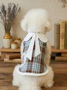 PETSIN Pet Autumn/Winter Checkered Lace Skirt Cat Vest Small Dog Teddy Bow Dog Dresses For Small Dogs Puppy Clothes - koala - View 4