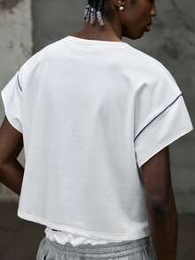 NEON BLANC Áo thun nam tay ngắn dáng rộng, màu trắng phối họa tiết nhuộm loang tương phản. - trắng - Xem 5