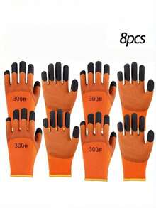 Men's Winter Work Gloves (4 Pairs) Waterproof Nylon Thermal Lined Anti-Slip Cold-Resistant Wear-Resistant Washable Heavy-Duty With Secure Grip For Construction Gardening Hiking Camping Skiing Snow Shoveling Heavy Industry Daily Cold Weather Work - Multicolor - View 10