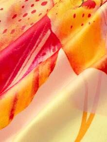 SHEIN MOD 4件套紧身露脐上衣，侧系腰荷叶边，印花抹胸 - 彩色 - 查看 10