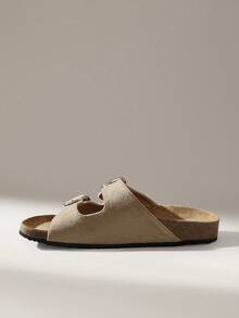 Solecia Women's Casual Buckle Flat Sandals, Summer - Apricot - View 4